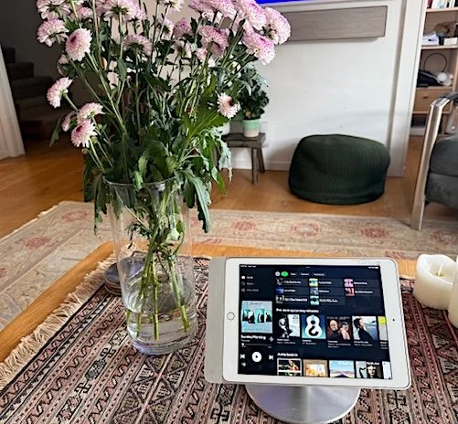 BASALT Eve Plus Air 9.1 iPad elegant aluminium freestanding holder, ideal for on desk tops / coffee tables