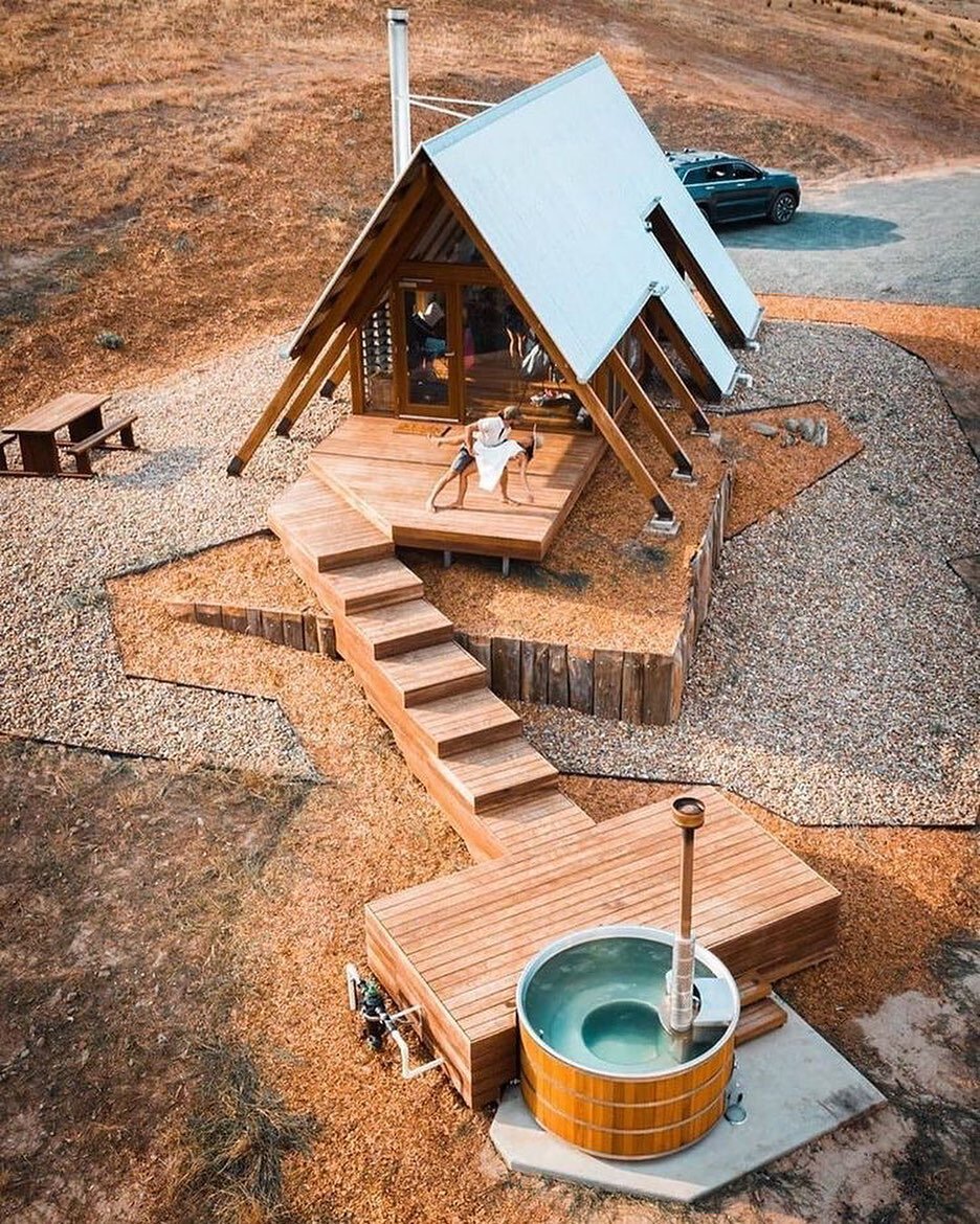 Bucket List!
All I think about nowadays is buying a piece of land somewhere and putting a tiny home on it! Loving this deck pathway idea to the hot tub! Yes, please!!!