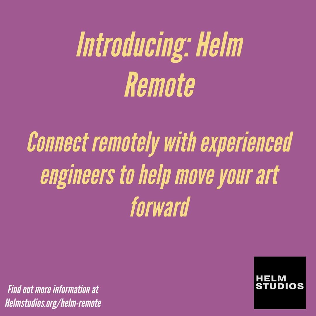 We&rsquo;re so excited to announce a new addition to Helm Studios&rsquo; Services! Helm Remote aims to connect self-producing/recording artists, that don&rsquo;t need in-person support, with  engineers capable of taking your tracks to the next level.