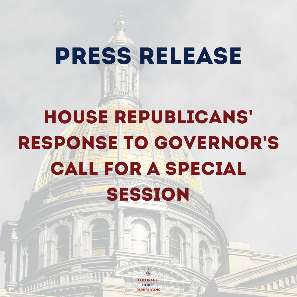 House Republicans' Response to Governor's Call for a Special Session
