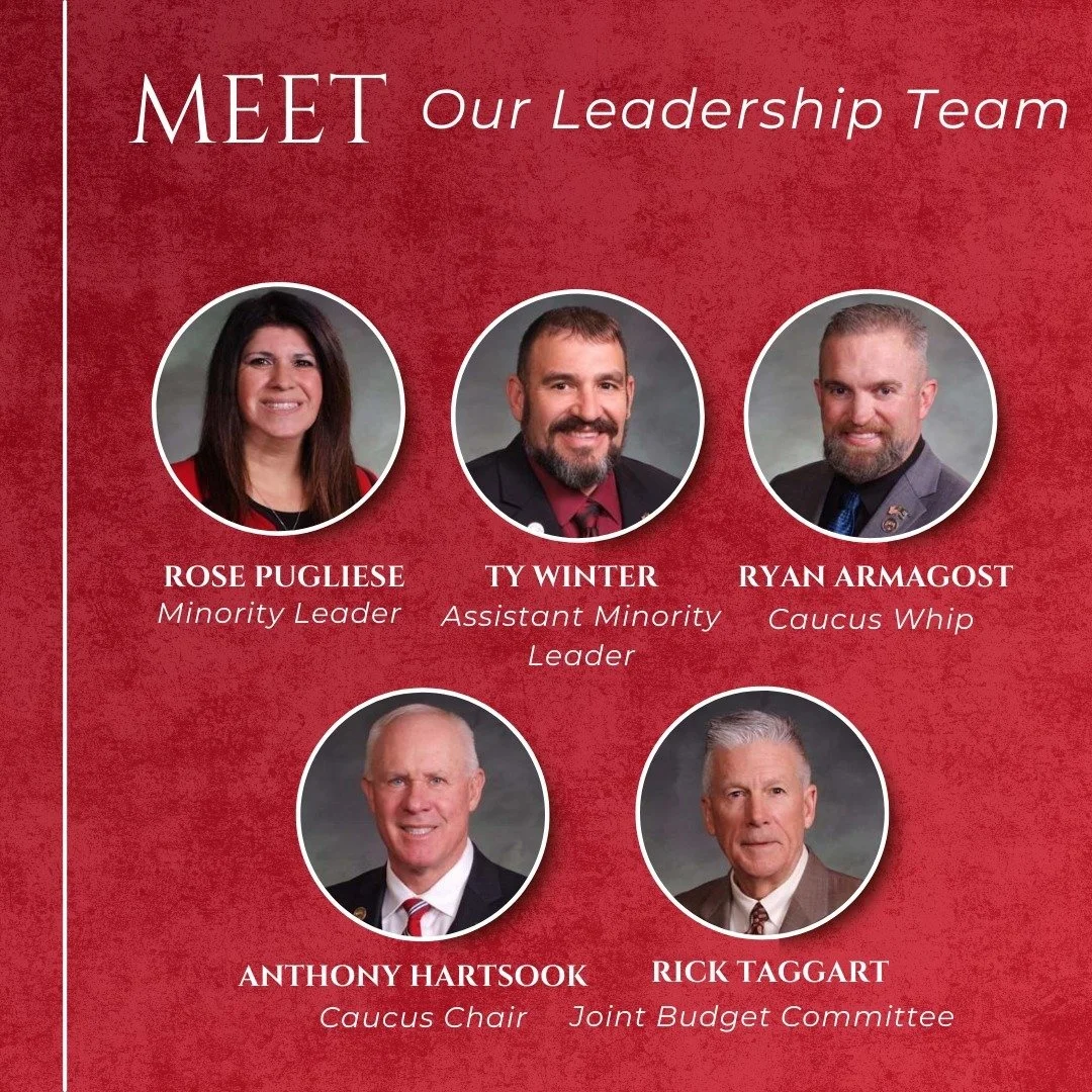 🚨 Big News from the Colorado House Republicans! 🚨

Congratulations to our newly elected leadership team: @rosepugliese16, @reptywinter, @reparmagosthd64, @rephartsook, and @repricktaggart. Ready to stand up for ALL Coloradans!
#coleg #copolitics

h