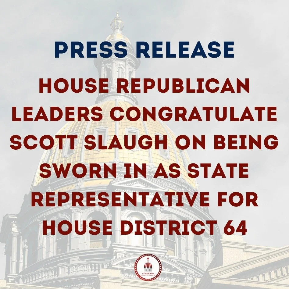ICYMI: Yesterday, House Republican leaders welcomed Scott Slaugh after being sworn in as State Rep for HD 64, bringing veteran leadership and a commitment to service.

https://www.coloradohouserepublicans.com/news/rbci9ox2bcmba3tki83foaw6be9dfb