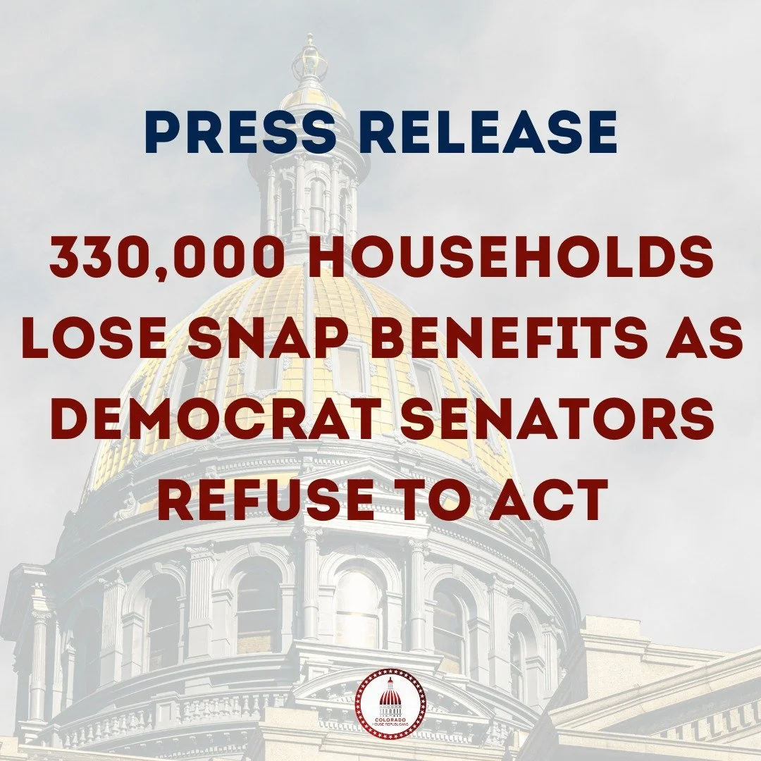 🚨 600,000 Coloradans, nearly half of them children, are losing their SNAP benefits this month.

Senators Bennet &amp; Hickenlooper could&rsquo;ve voted yes on a clean, bipartisan bill to keep families fed. Instead, they chose politics over people.

