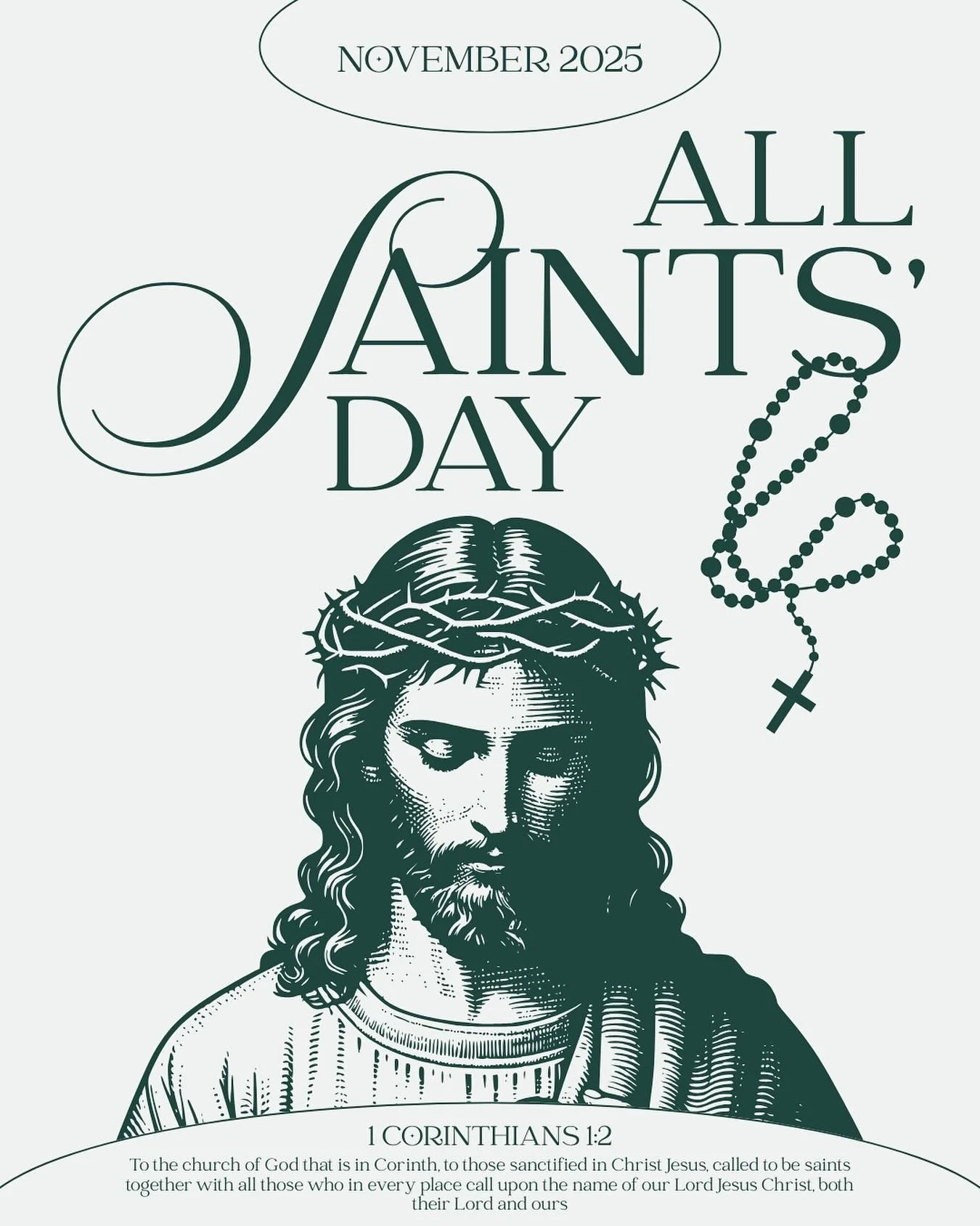 Today we honor all the saints, known and unknown, who inspire us to live with faith, courage, and compassion. ✝️
&ldquo;Called to be saints together with all those who call upon the name of our Lord Jesus Christ.&rdquo; 1 Corinthians 1:2
