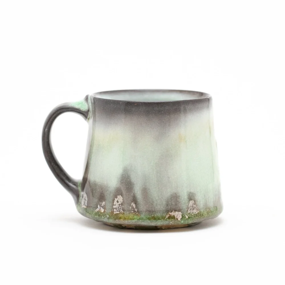 Green ceramic mug