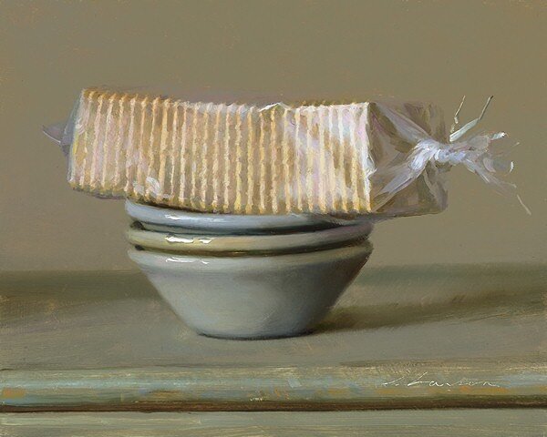 Crackers on Bowl - 8 x 10 inches 
oil on panel .
.
.
#tbt #stilllife #stilllifepainting #oilpainting #fineart #classicalimpressionism #contemporaryart #greatlakesacademyoffineart #duluth #duluthmn