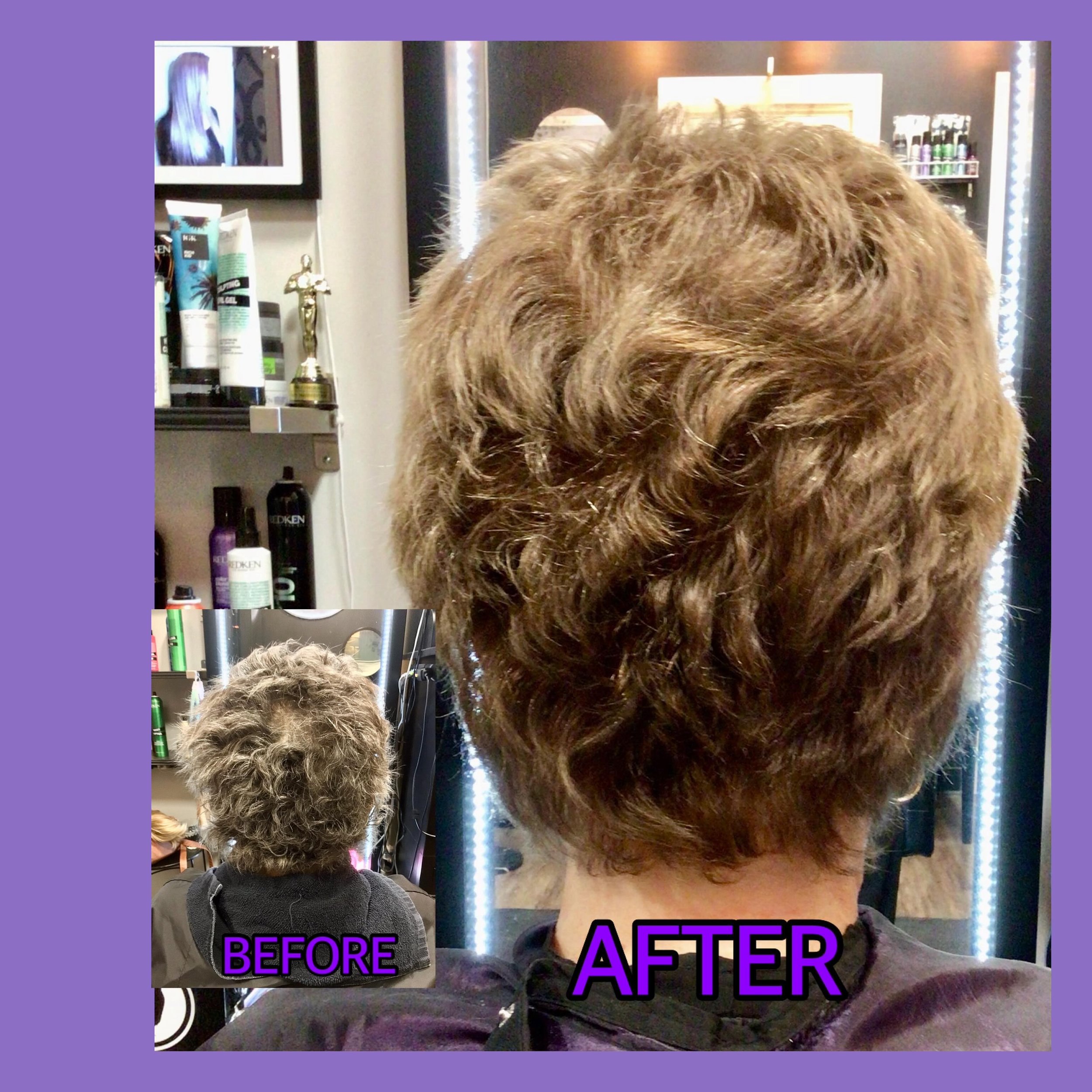 Cindy&rsquo;s new client Susan 💖 had lost her hair due to going thru multiple rounds of chemotherapy. Happily she is done with chemo 💪🏼and her hair is growing back!!! After a consultation with Cindy we determined it was best to do a dark blonde/li