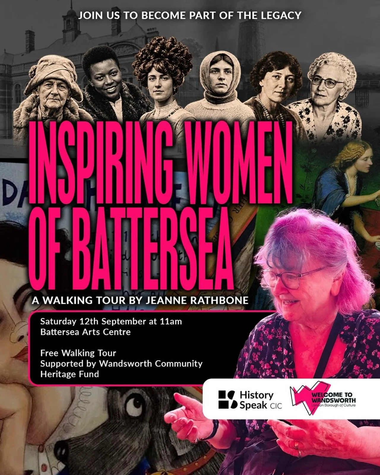 This Saturday, Jeanne Rathbone leads one of her last in-person walks through Battersea sharing the stories of the women who shaped this borough, drawn from years of her research.

As Jeanne&rsquo;s in-person walks come to a natural end, we&rsquo;re r