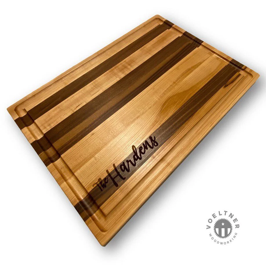 The Hardens are great friends who are sadly moving away from Houston, so I wanted to give them a gift to remember us by. I’ve made so many cutting boards for his real estate clients and had never made him a board. It was way past time for my friend M