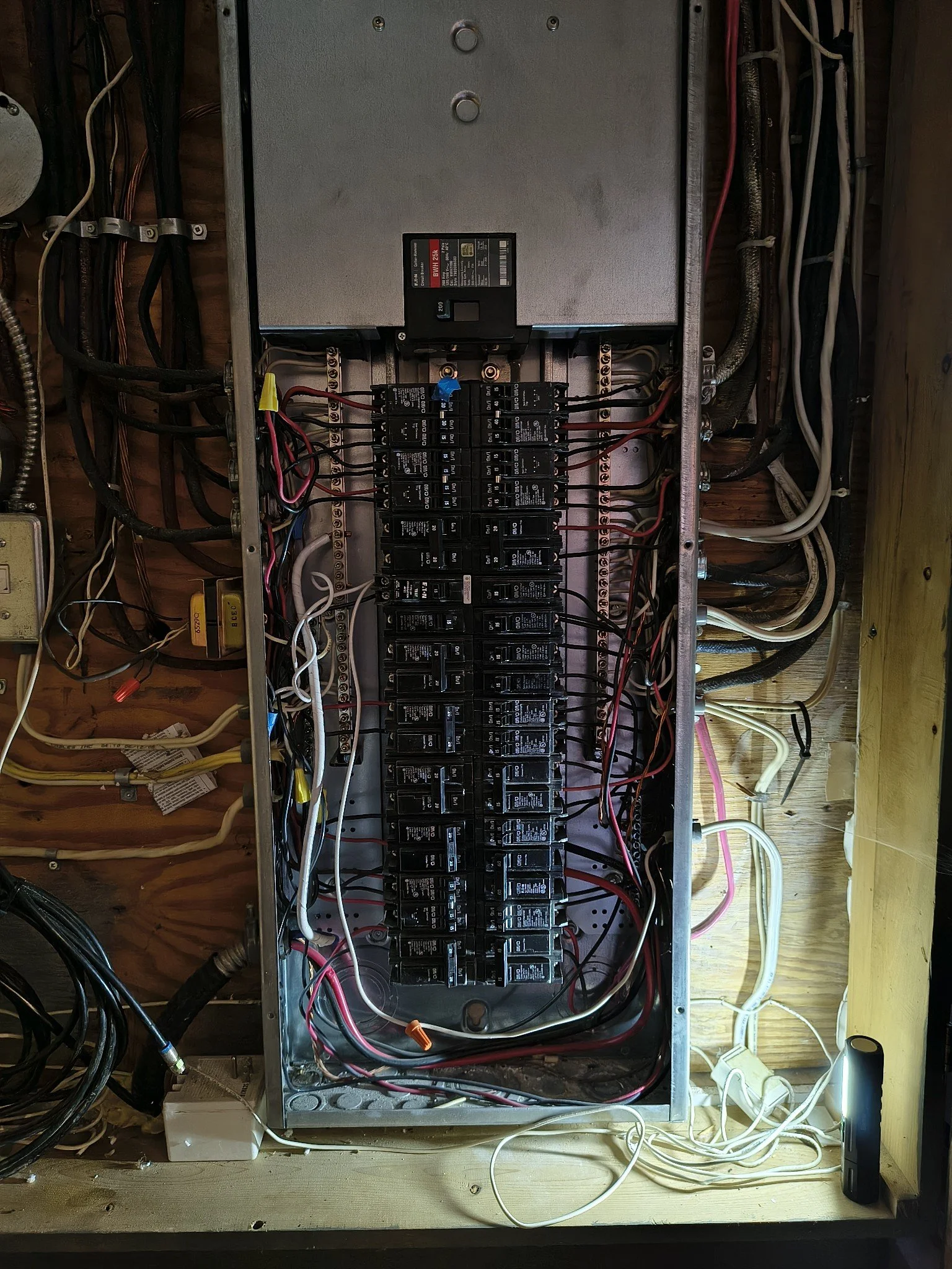 Residential electrical panel upgrade in progress by Eldridge Electric — Brockville Ontario