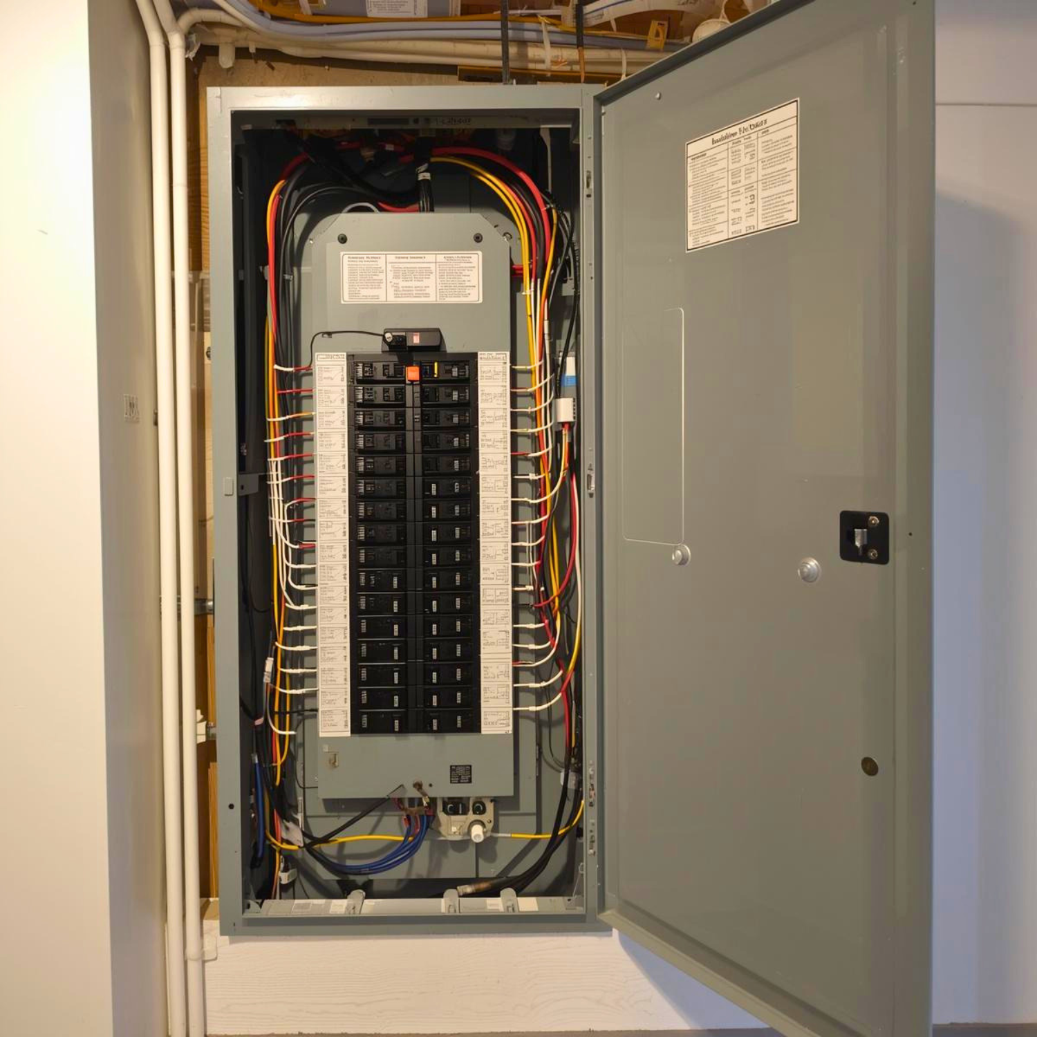 Newly installed residential breaker panel by Eldridge Electric — ESA-compliant electrical service upgrade in Brockville Ontario
