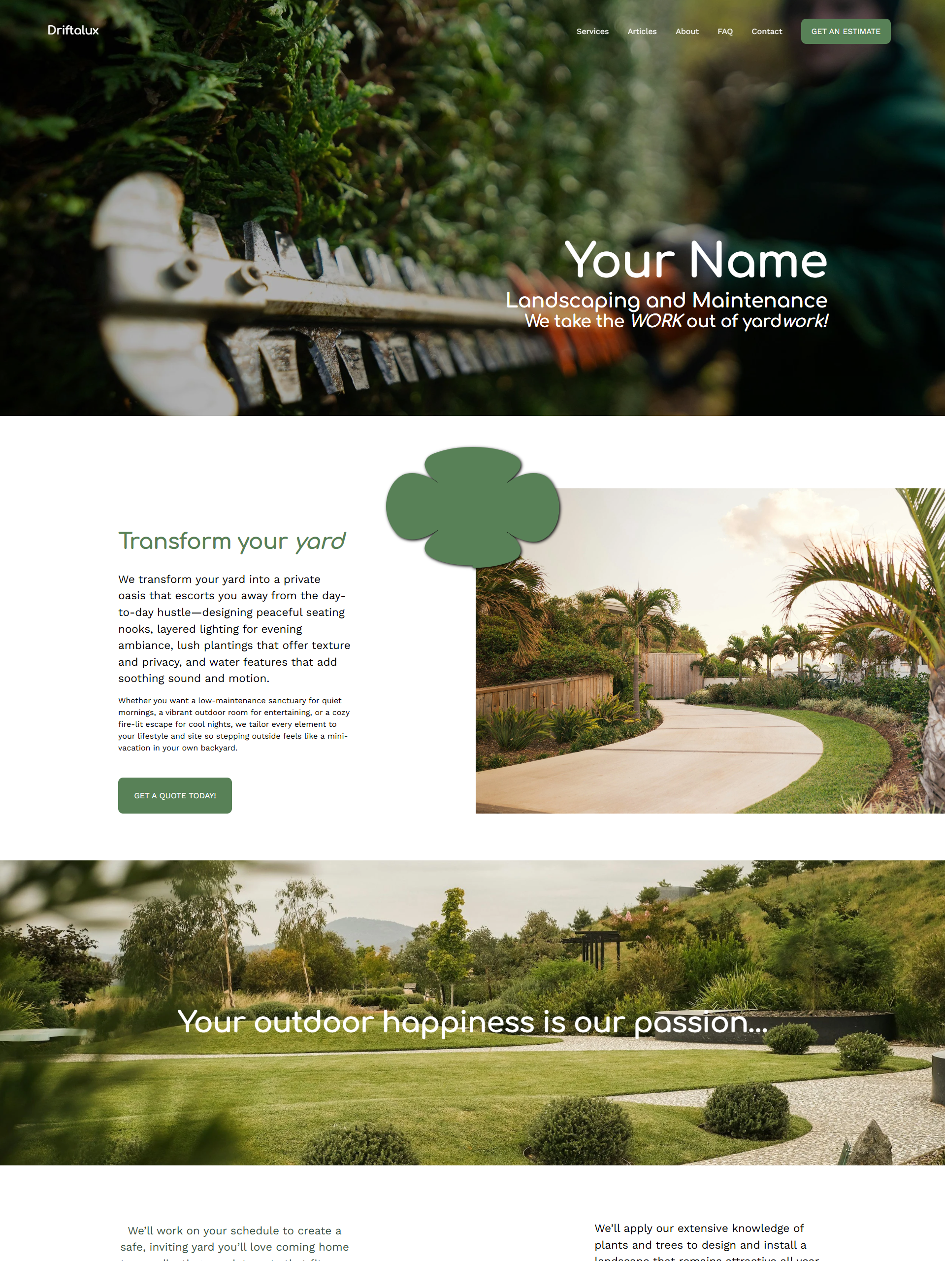 Driftalux Template for Squarespace 7.1 Fluid Engine