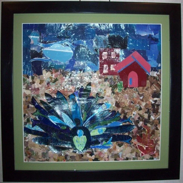 "Proud," Paper collage, 15" x 15", 2009.