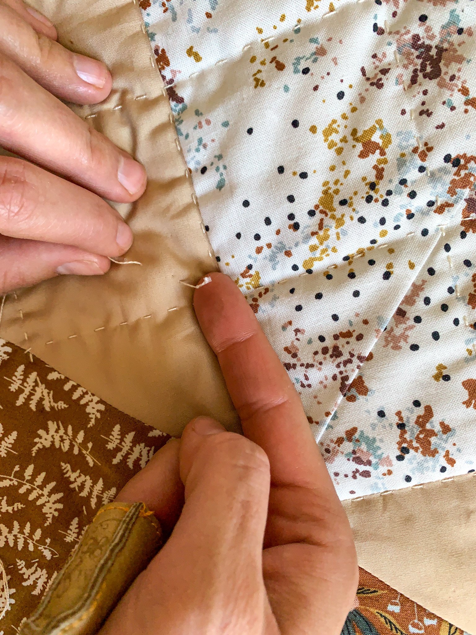 Big stitch hand quilting tutorial — Wellspring Designs Quilting