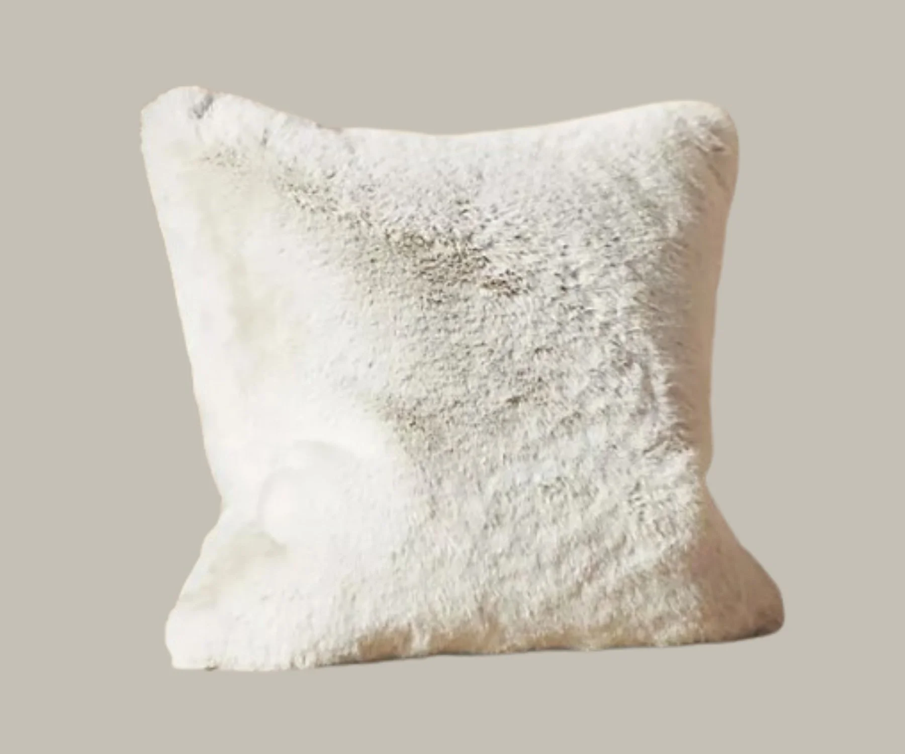 Faux Fur Pillow Ivory 18"