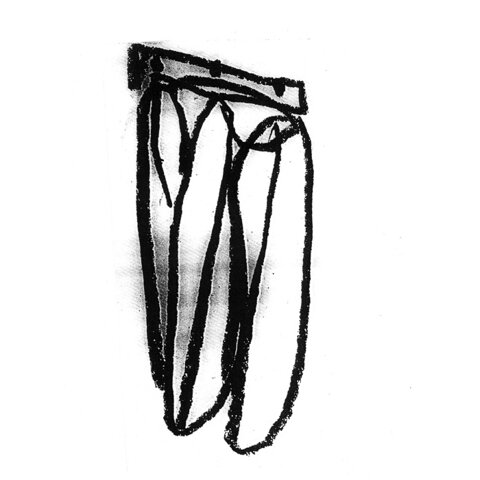 Anchor I, 1996. Charcoal on Paper.
