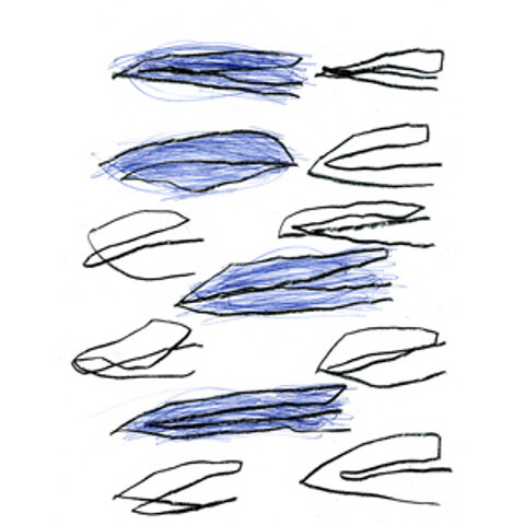 Blue Ones, 1996. Pen on Paper.