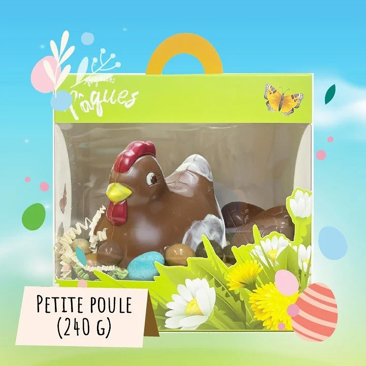 Le retour des beaux jours annonce aussi l&rsquo;arriv&eacute;e de P&acirc;ques!
Pour l&rsquo;occasion, venez pousser la porte de notre chocolaterie artisanale et laissez-vous tenter par nos cr&eacute;ations gourmandes.
Que ce soit pour offrir ou pour