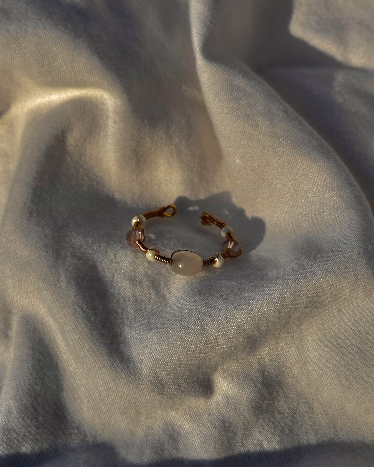 Arlie Rose Quartz Adjustable Ring