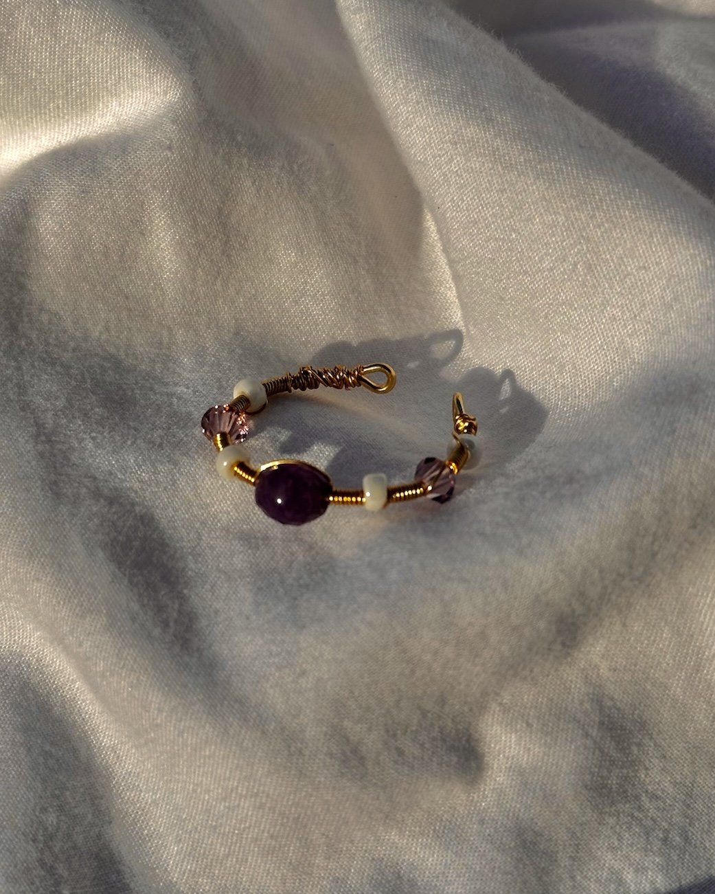 Elio Amethyst Adjustable Ring