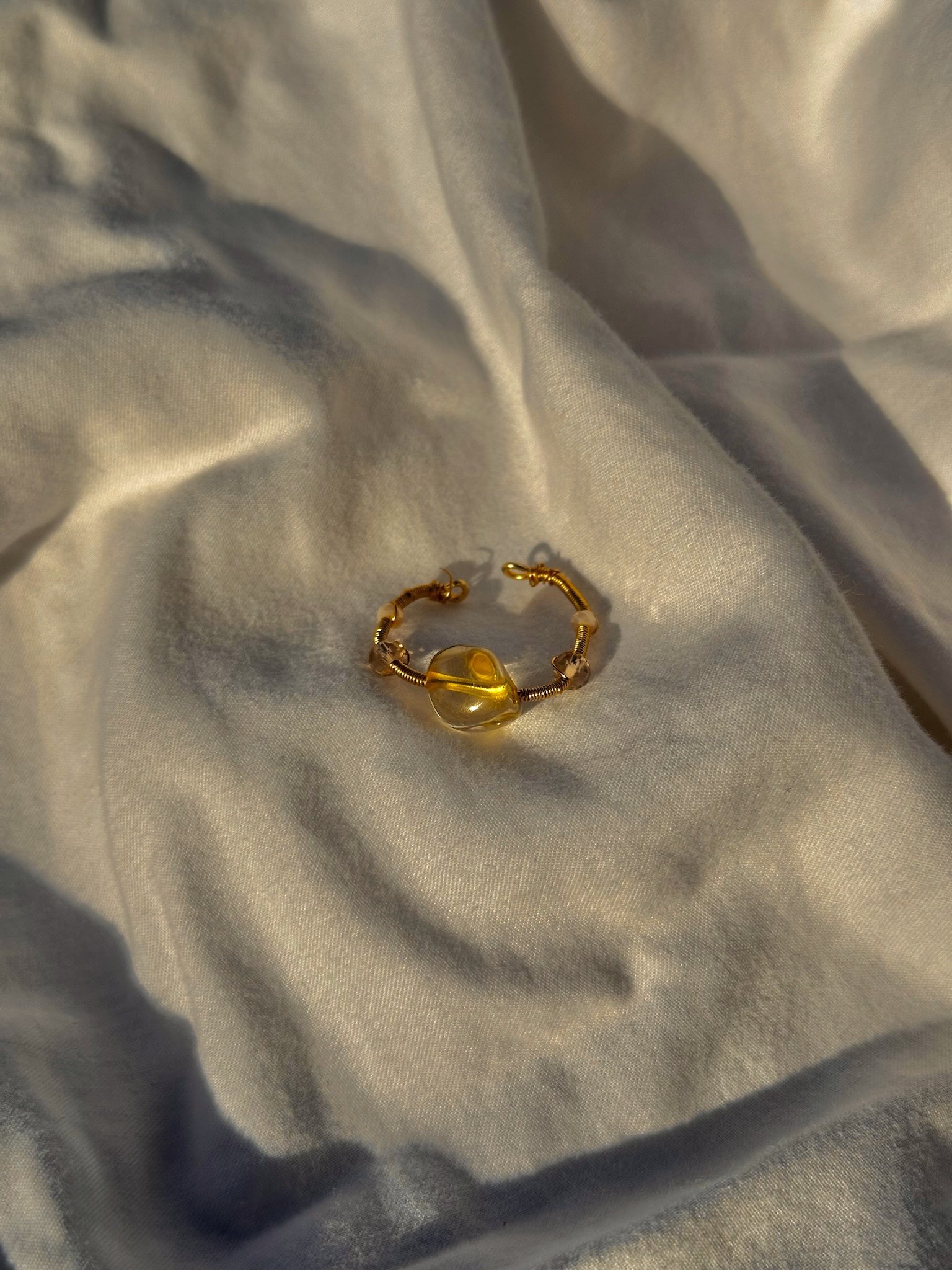 Bellamy Citrine Adjustable Ring