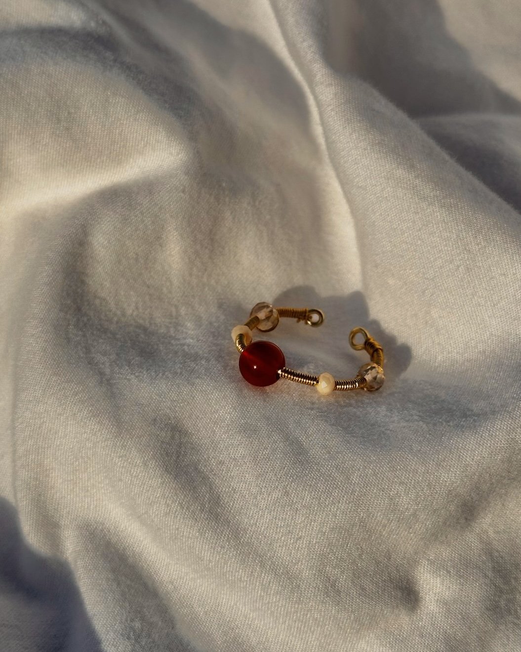 Leo Carnelian Adjustable Ring