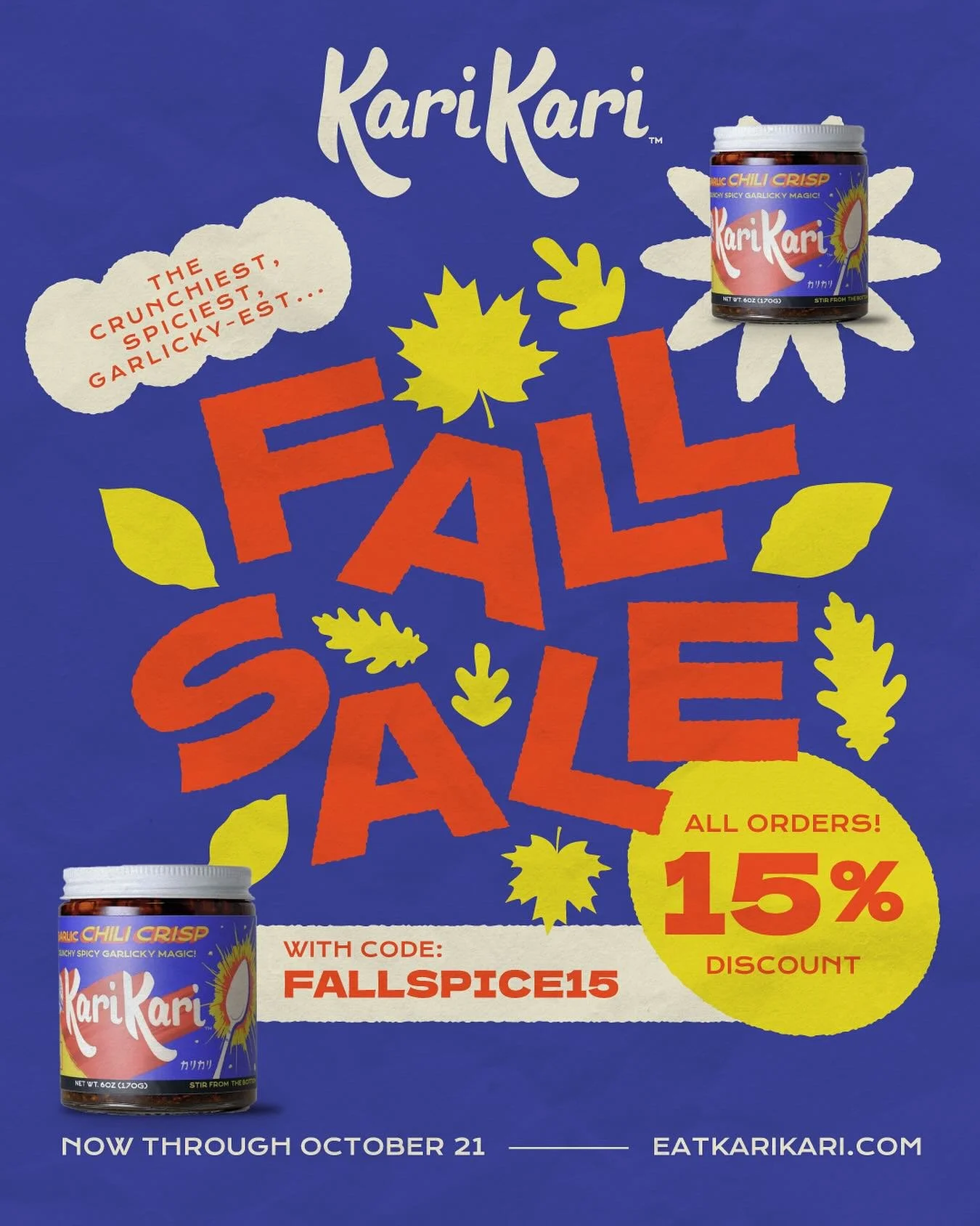15% OFF your favorite obsession 🔥🔥
Crispy garlic and shallots, toasty peanuts, and layers of goodness — your fall flavor fix 🍁✨
Use code FALLSPICE15 at checkout now through October 21st, 2025.