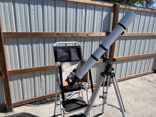 4" Meade Refractor using eyepiece projection to view the sun