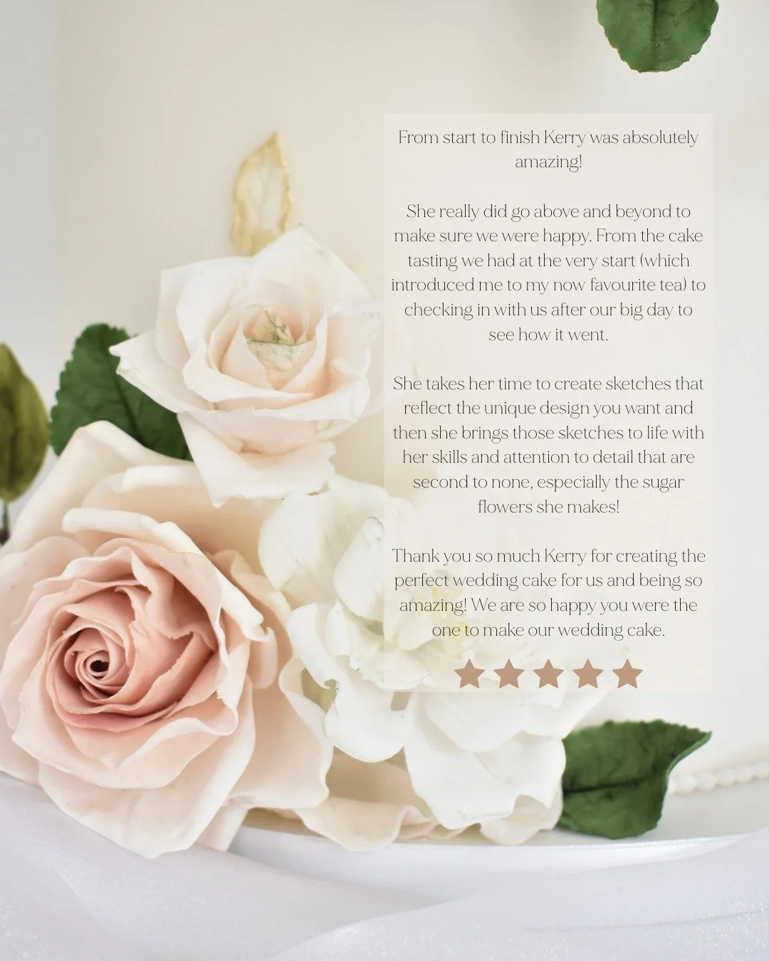Amazing five‑star reviews from couples who trusted me with their day.

Their words mean everything. 🤍

#UKWeddingSupplier
#EssexWeddingSupplier
#EssexWeddingCakes
#UKWeddingCakes
#LuxuryWeddingCakes
#ModernWeddingCakes
#WeddingCakeDesigner
#WeddingC