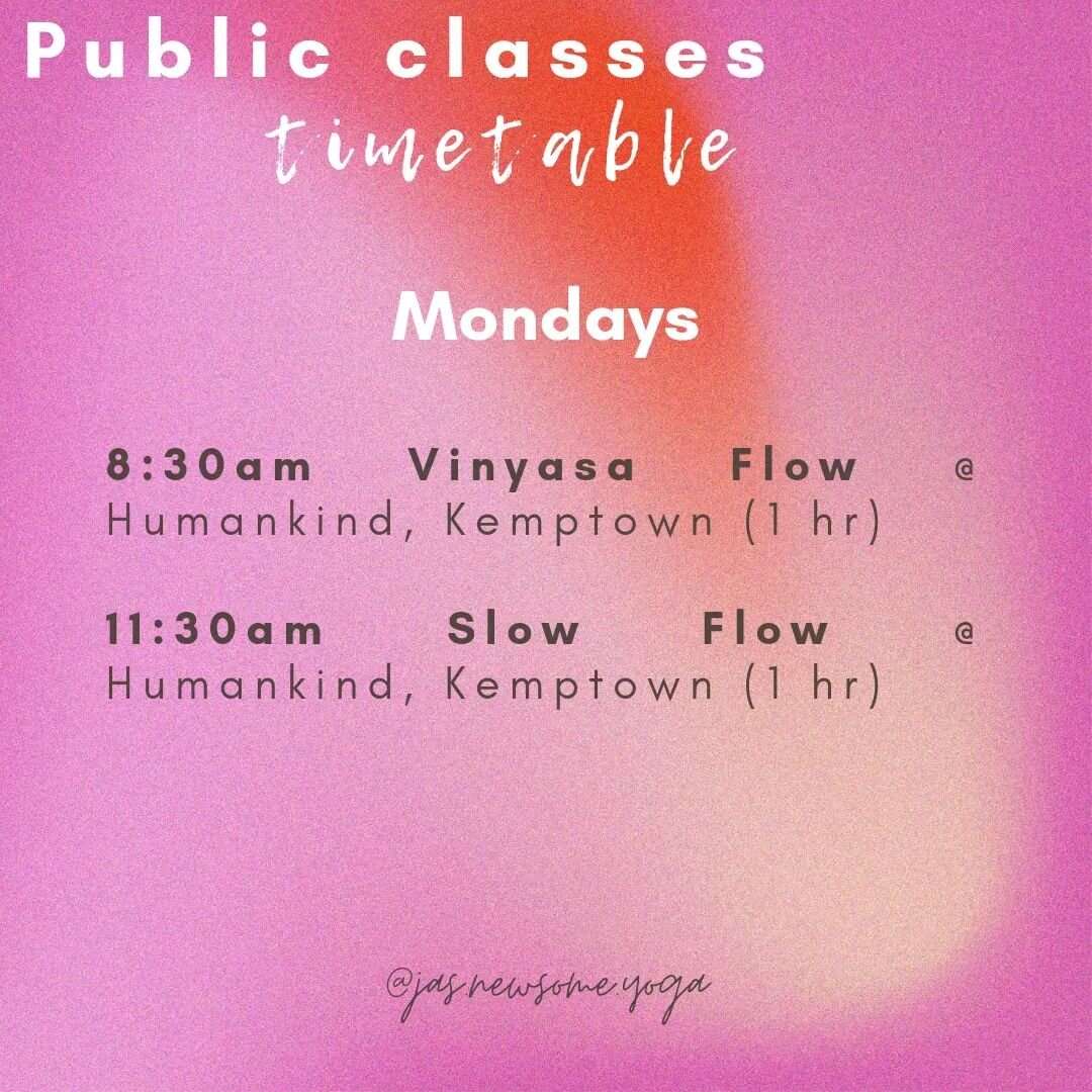 ||TIMETABLE|| a wee updated time table for you all!

Check out Fridays for a new and v exciting fixture in my teaching schedule 😍

@thehumankindcommunity
@lunawavebrighton
@hotpodyogahove
@spaceyogastudiouk

#yogatimetable #yogawithjas #learnyoga #b