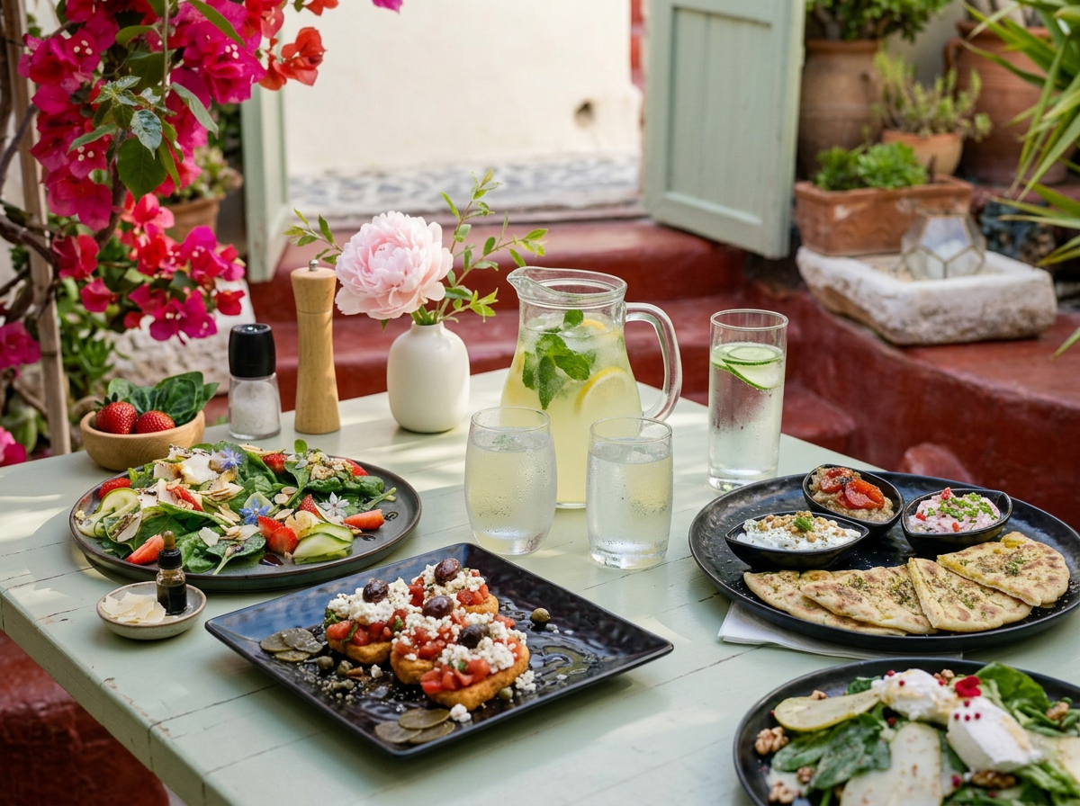 Karma Greek Restaurant is a welcoming Greek restaurant in Oia for a romantic dinner, relaxed lunch or special holiday meal. Share authentic Greek dishes and enjoy a memorable evening in the heart of Santorini.