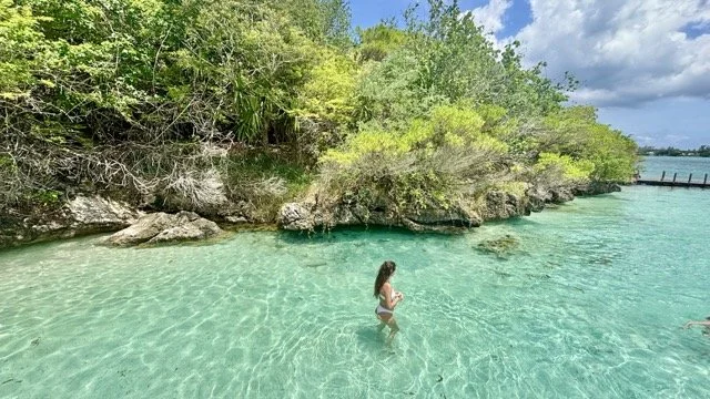 船員在出海前為旅客進行浮潛與安全講解，示意 tour safety briefing 與 snorkeling equipment distribution。