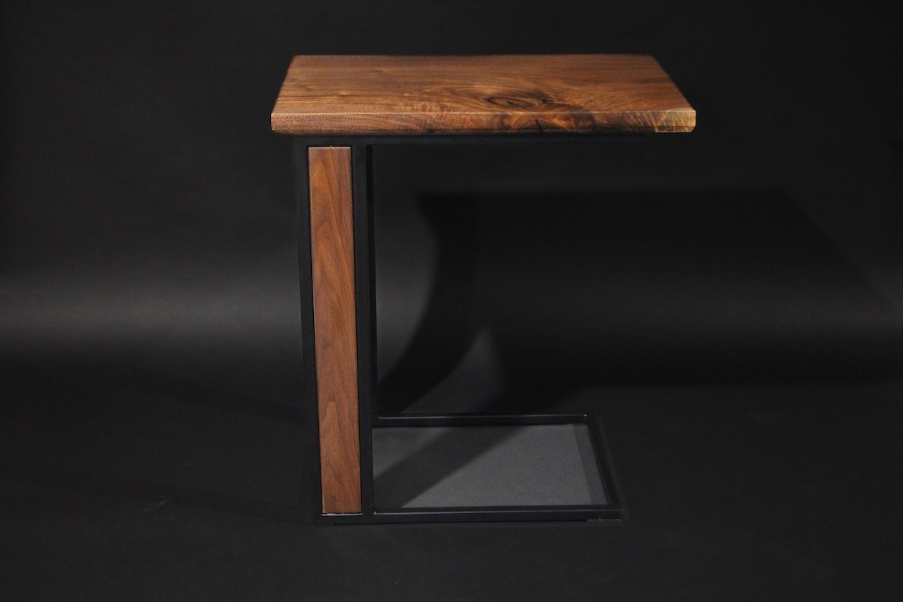 Walnut End Table with custom Walnut Base Inlays