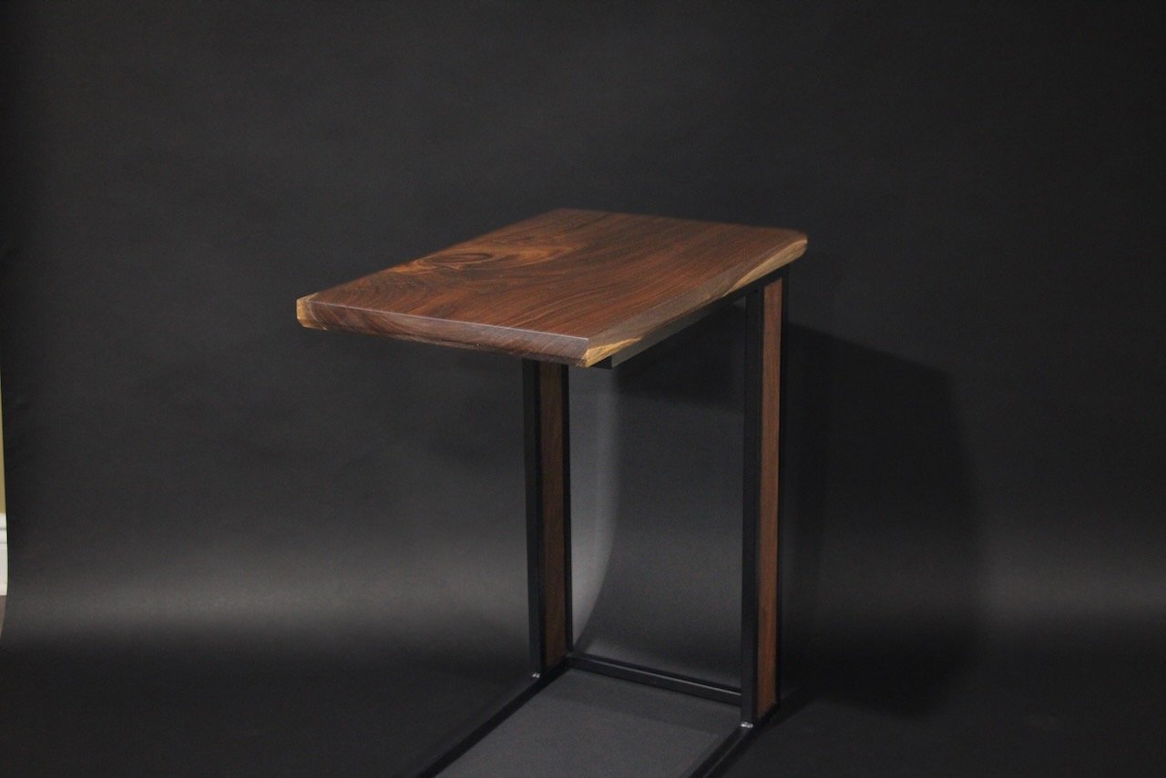 Walnut End Table with custom Walnut Base Inlays
