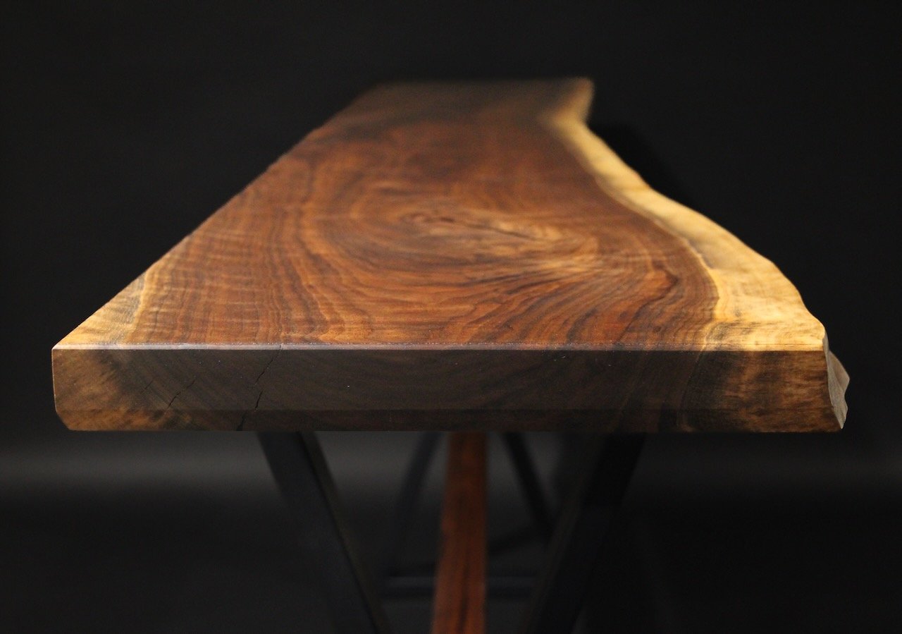 Live edge console / sofa table - Walnut