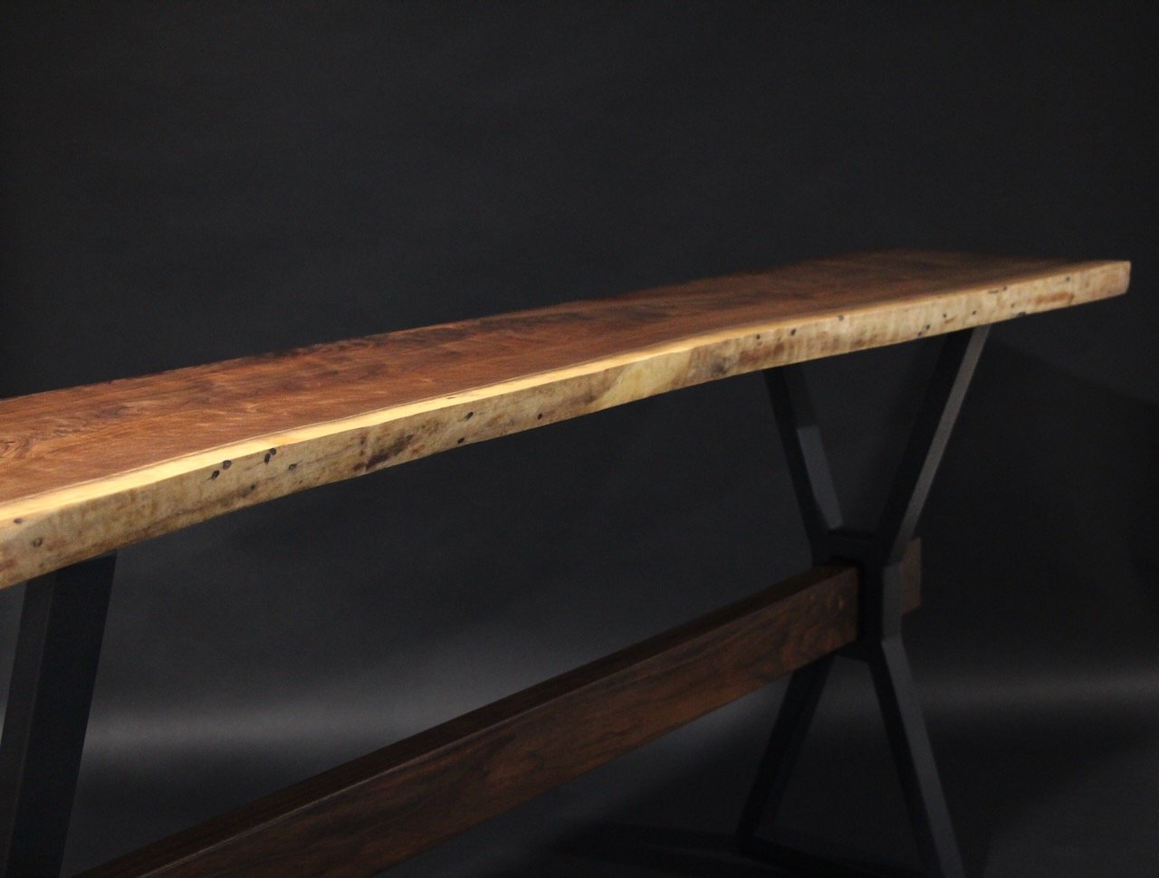 Live edge console / sofa table - Walnut