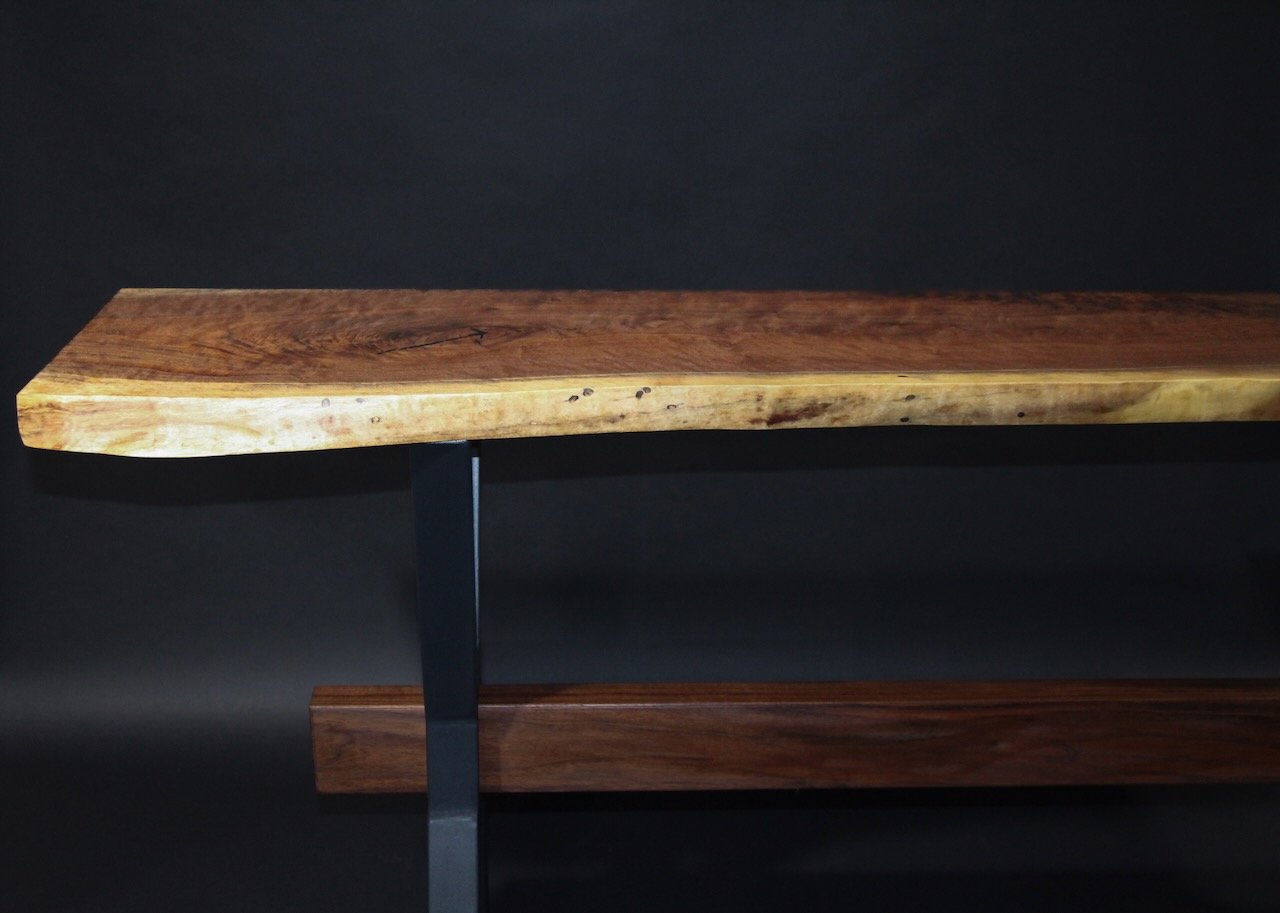Live edge console / sofa table - Walnut