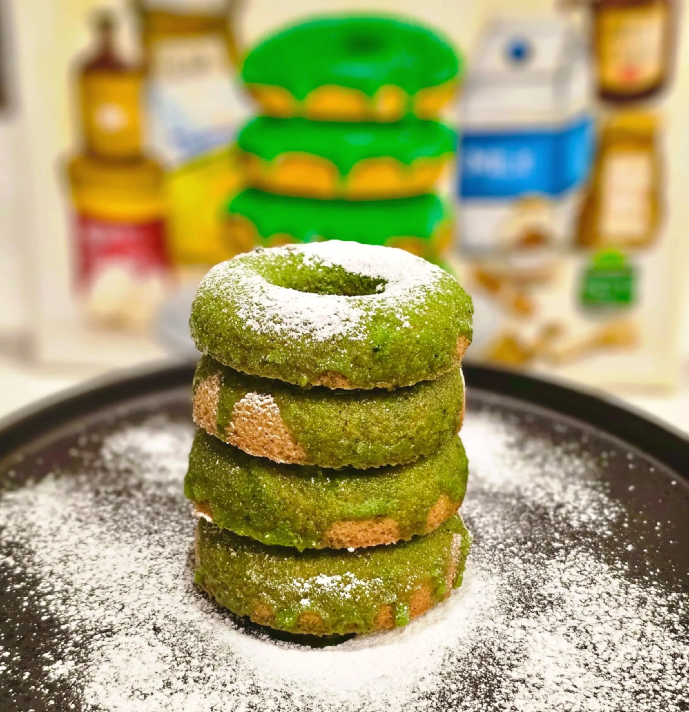 Matcha Glazed Apple Cider Donuts 