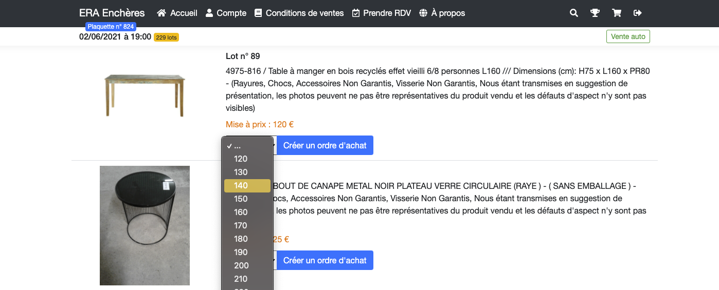 Comment déposer un ordre d’achat ? — ERA Enchères