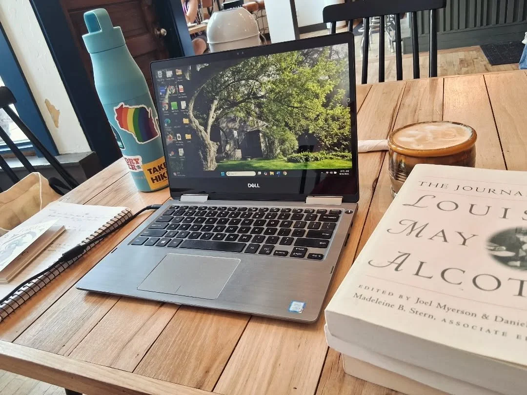 Classic autumn Alcott research and coffee vibes 
.
.
#louisamayalcott #littlewomen #letgeniusburn #orchardhouse #coffeshop #research #writingplace #historypodcast #history #writing #research #womenshistory #womenwriters #womensliterature