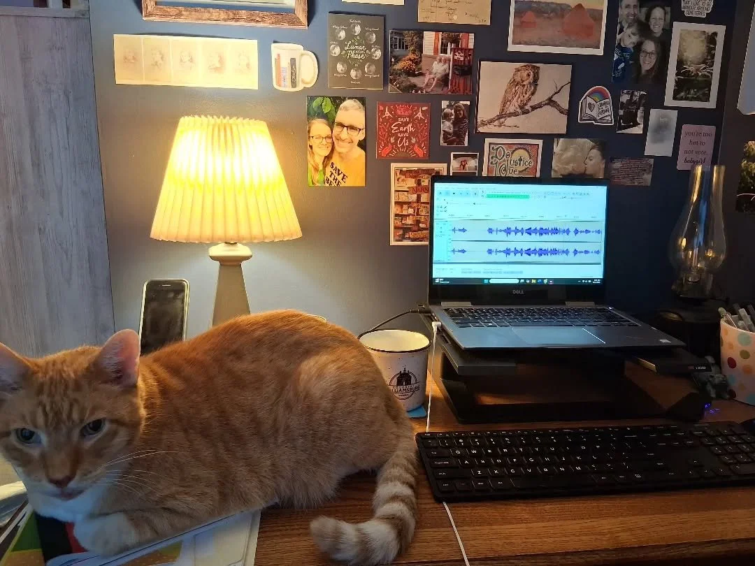 Let's play a scavenger hunt while I edit Season 4 of Let Genius Burn! Can you spot:
- An owl
- A rainbow
- A cat (that's an easy one)
- A blue dot
- A sign for Narnia
- A pic of Jamie
- The words "Little Women"
- Haystacks 
Did you find th