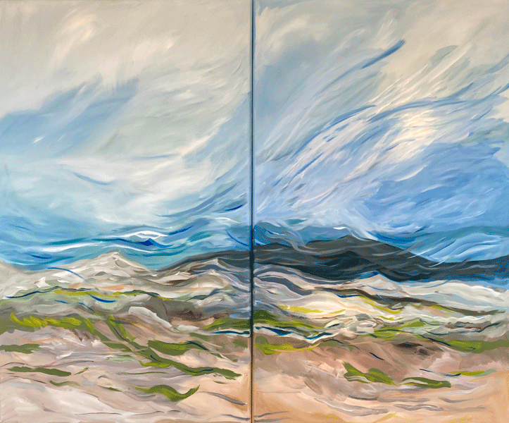 "Gale" acrylic on canvas 60" x 72" diptych (SOLD)