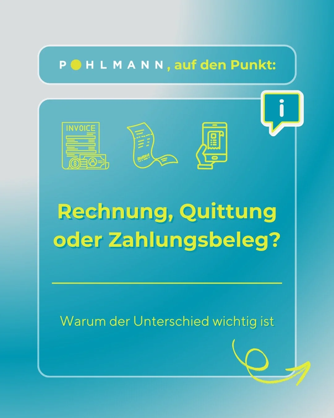 📄 &ne; 🧾 &ne; 💳
Rechnung, Quittung, Zahlungsbeleg
&rarr; klingt &auml;hnlich, bedeutet aber nicht dasselbe.

In der Buchhaltung erf&uuml;llen diese Unterlagen ganz unterschiedliche Zwecke.

Gerade bei der digitalen Belegverarbeitung ist es wichtig
