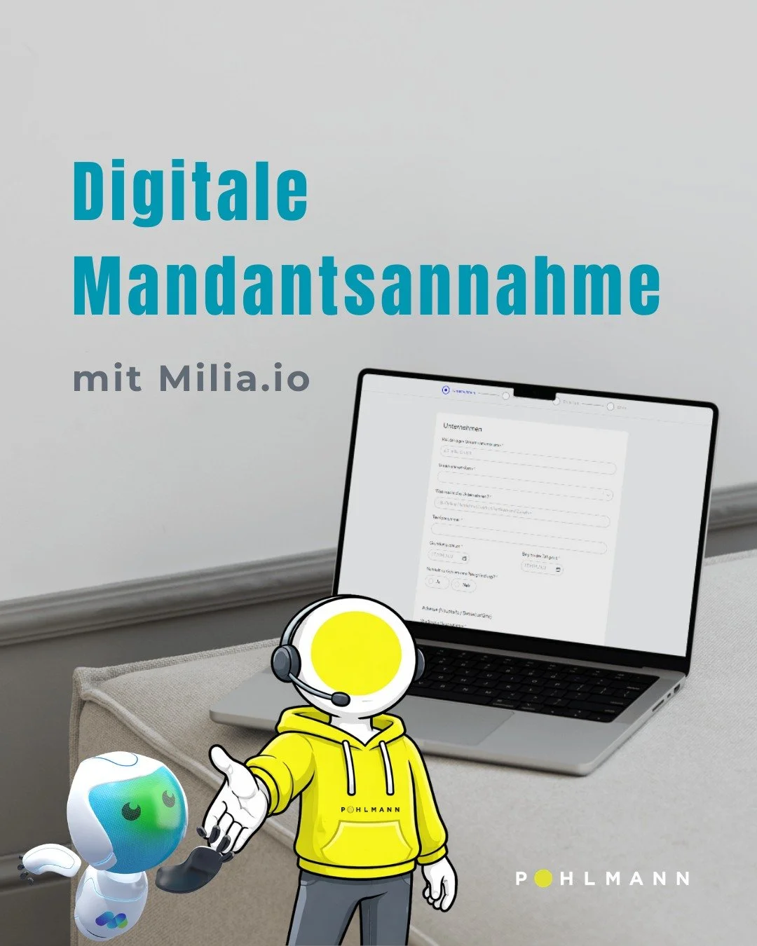 Mit unserem neuen, von @milia.io unterst&uuml;tzten Mandatsannahmeprozess k&ouml;nnen neue Mandanten ihre Stammdaten digital erfassen, Unterlagen hochladen und Vertragsdokumente direkt unterschreiben.

Die Daten werden anschlie&szlig;end automatisch 