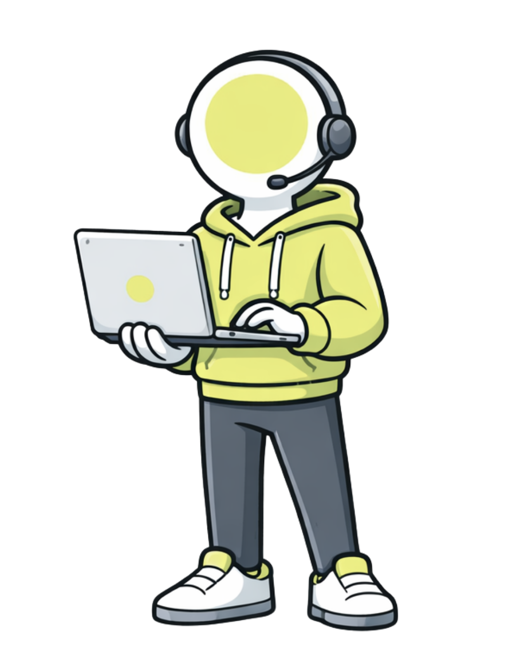 Illustration eines digitalen Assistenten für die vorbereitende Buchhaltung.