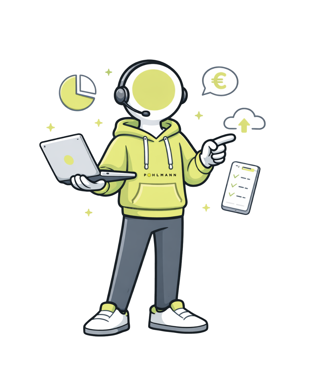 Illustration eines digitalen Assistenten