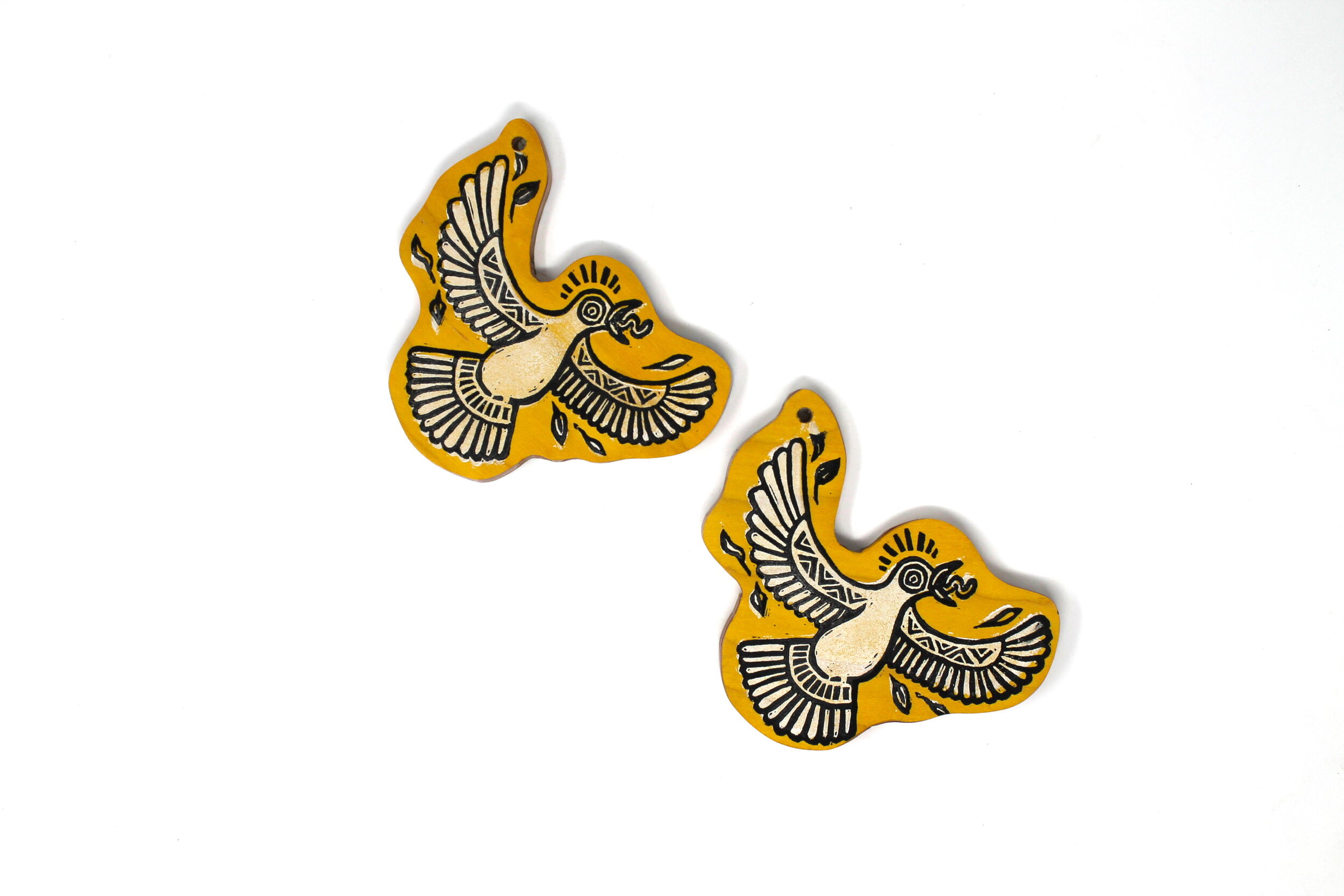 Yellow Turtle Dove Ornaments