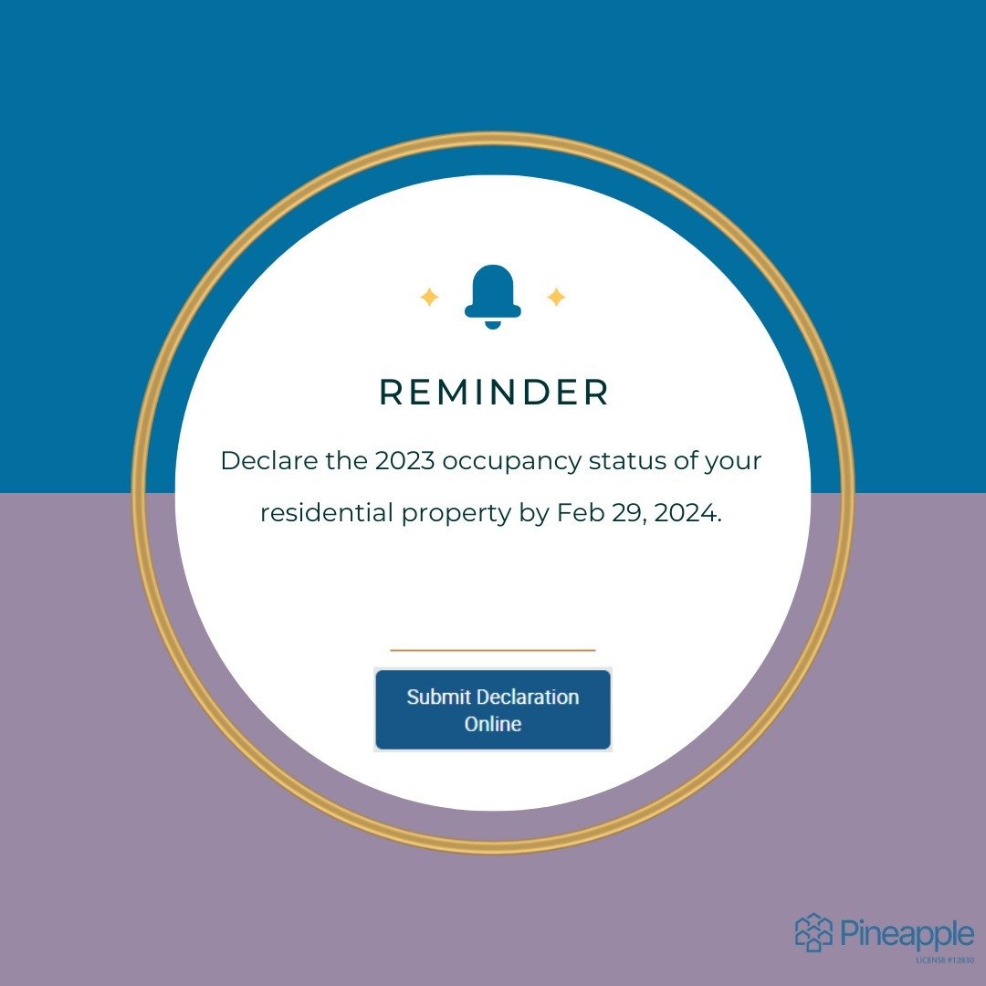 Reminder to declare the occupancy status of your residential property for 2023. Residential property owners in Toronto must declare occupancy status annually. 

The declaration deadline is February 29, 2024

#propertytax #torontoproperty #qmtmortgage