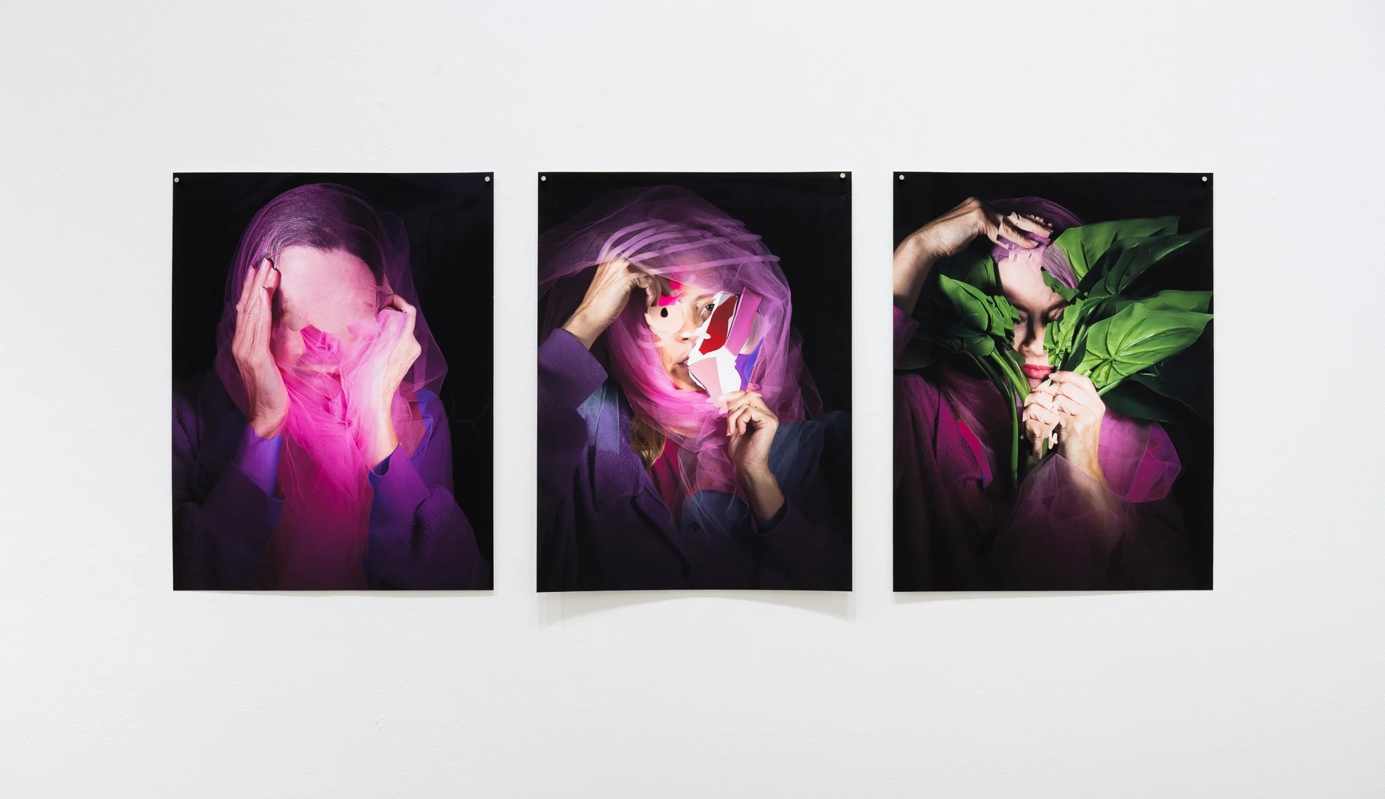 The Shape of Longing (Disguise), 3 photos on Canson BFK Rives, 22x17” each, 2025