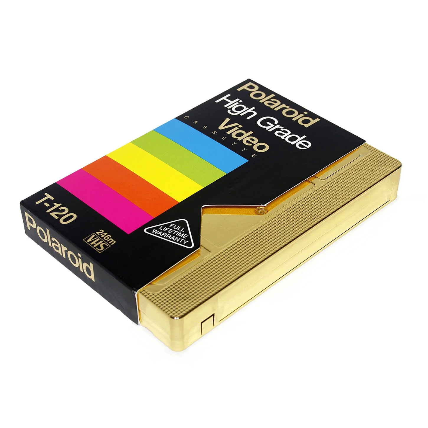 Midnight Rainbow. a Polaroid (High Grade) VHS cassette plated in 24k gold. 
4 x 7 x 1 inches.